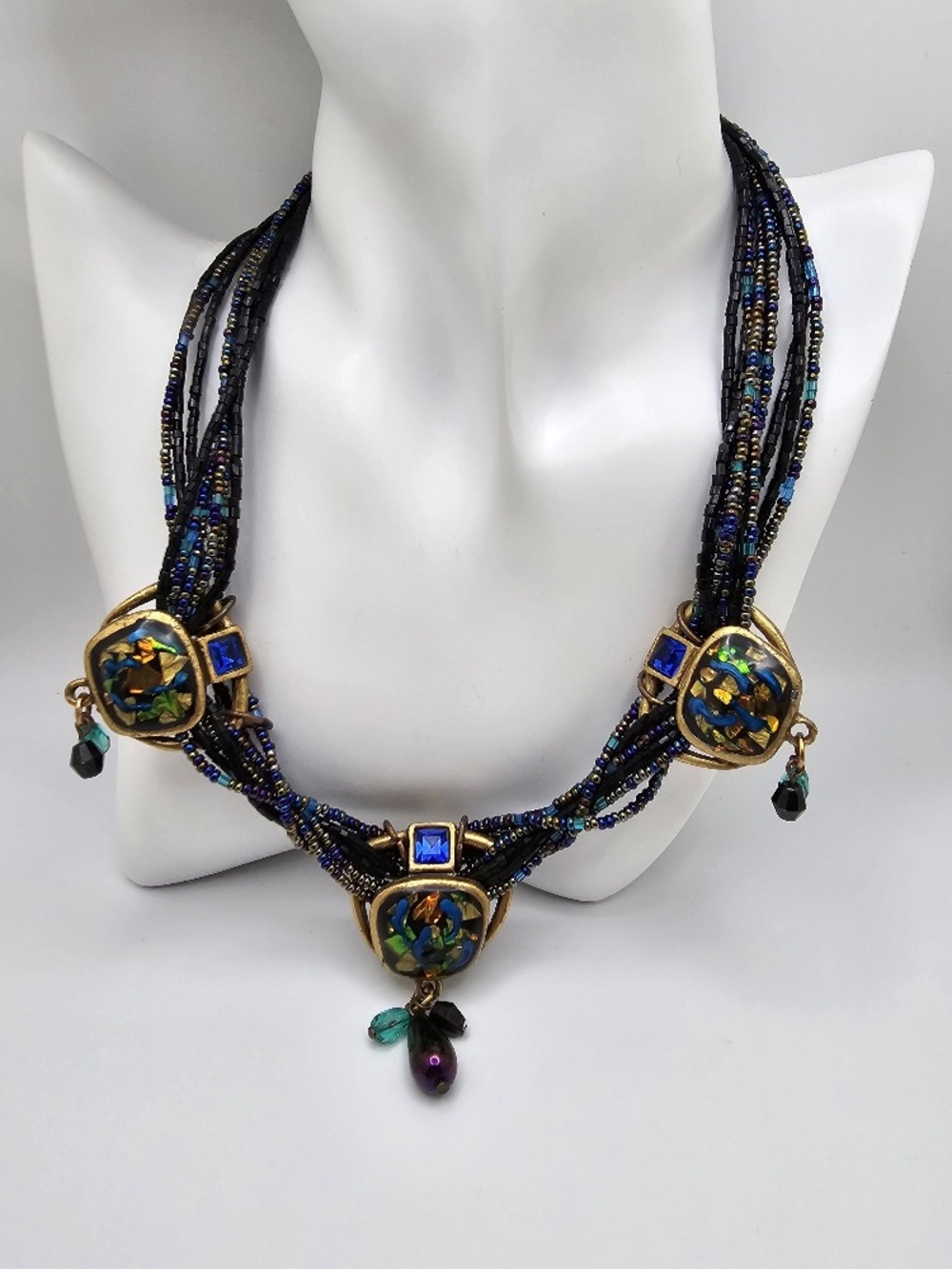Chico’s Mosaic and Seed Bead Statement Necklace! - Picture 2 of 4
